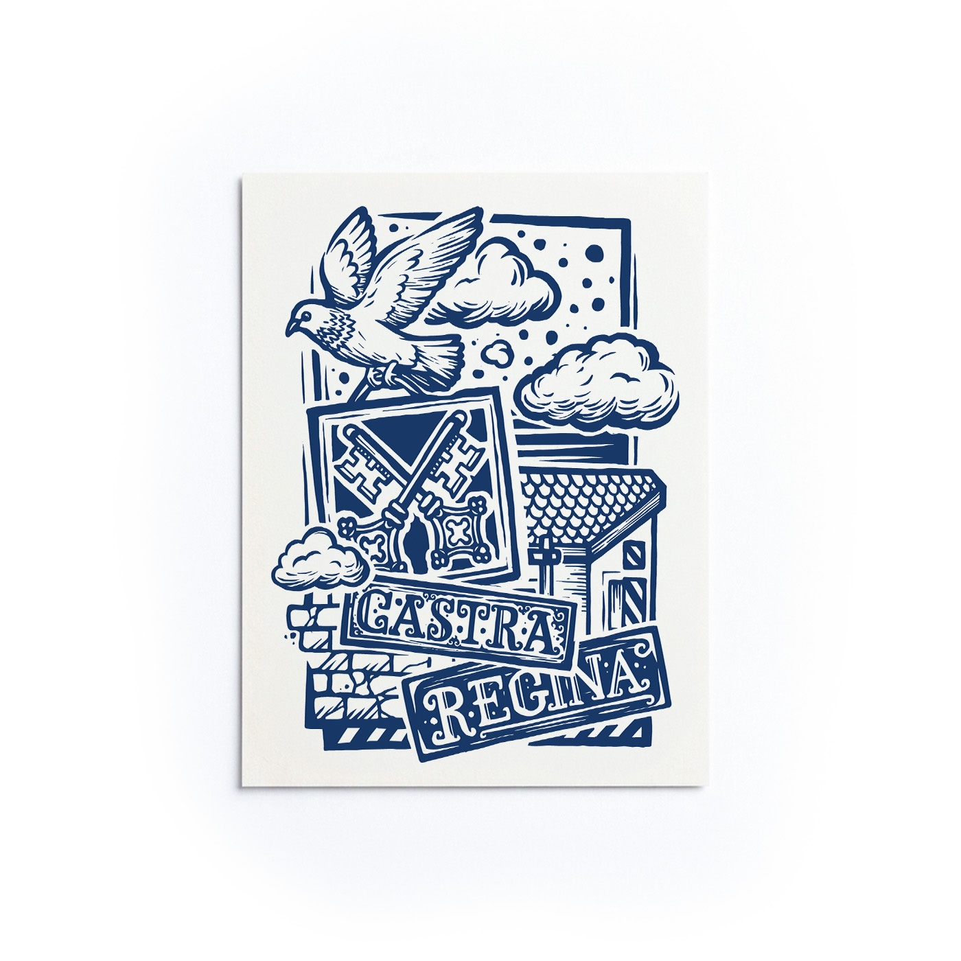 Postkarte Stadtillustration Regensburg