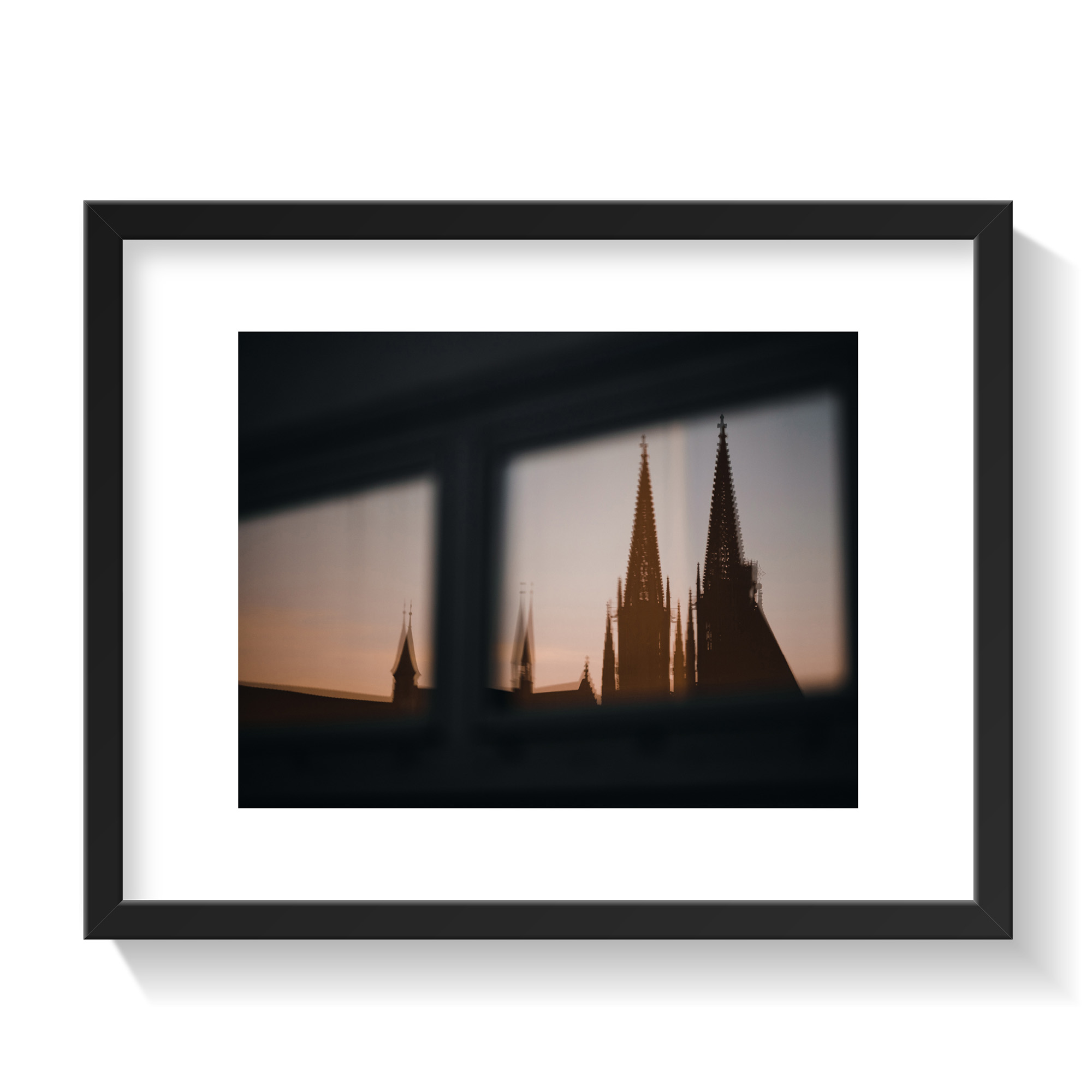 Fotoprint 'Sonnenuntergang hinter der Domsilhouette'